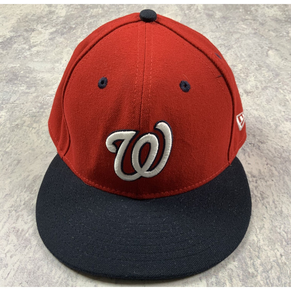 New Era Washington Nationals Hat Mens 7 3/8 Red On-Field Fitted Cap MLB - Picture 1 of 8
